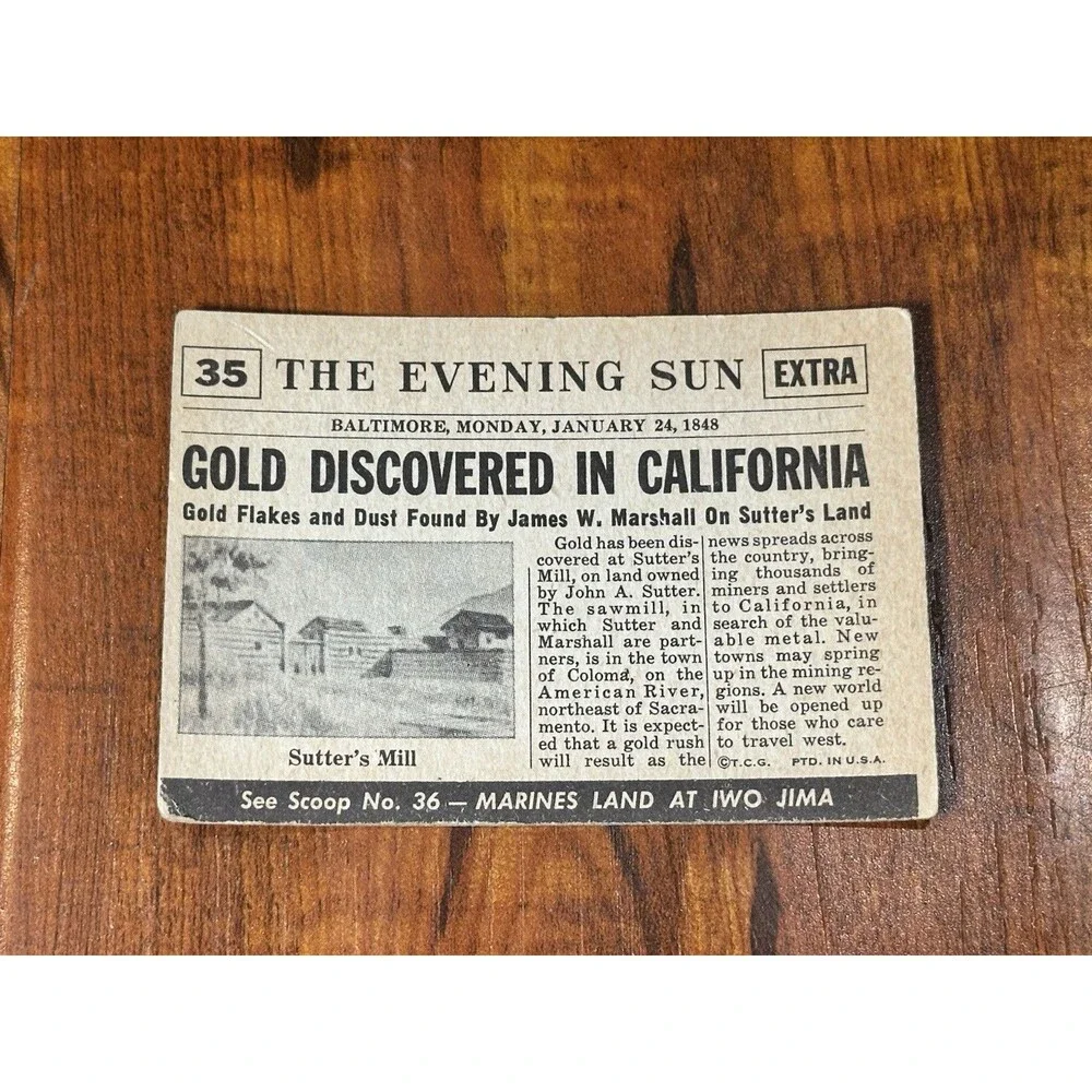Lot of (3) 1954 Topps Scoop #30, 35 & 43 Gold, Allies & Normandie with Coating